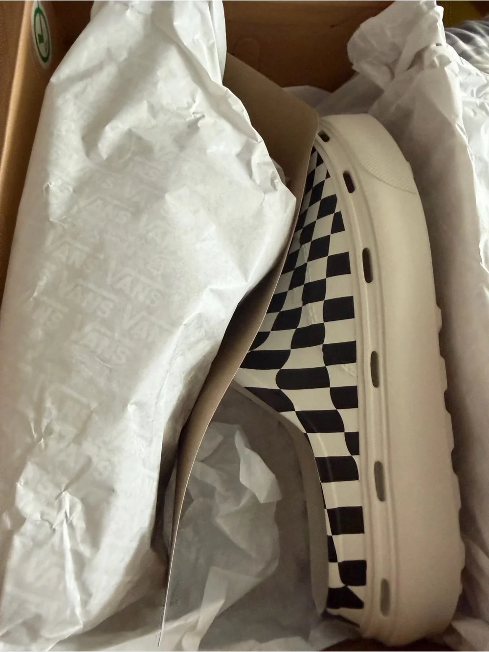 Vans Checkerboard Platform foam Mule - Black and White